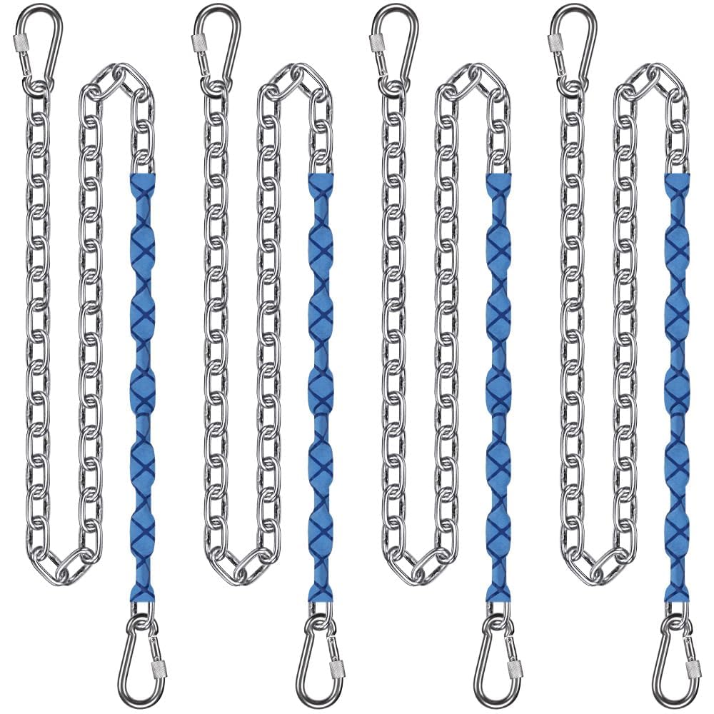 BeneLabel Schaukelketten mit Weicher Griff, Hängesessel Kette Edelstahl Verstellbar Hängematte Aufhängung Kette mit Karabiner Boxsack Verlängerung Befestigung, 5mm Durchmesser, Bis 454kg