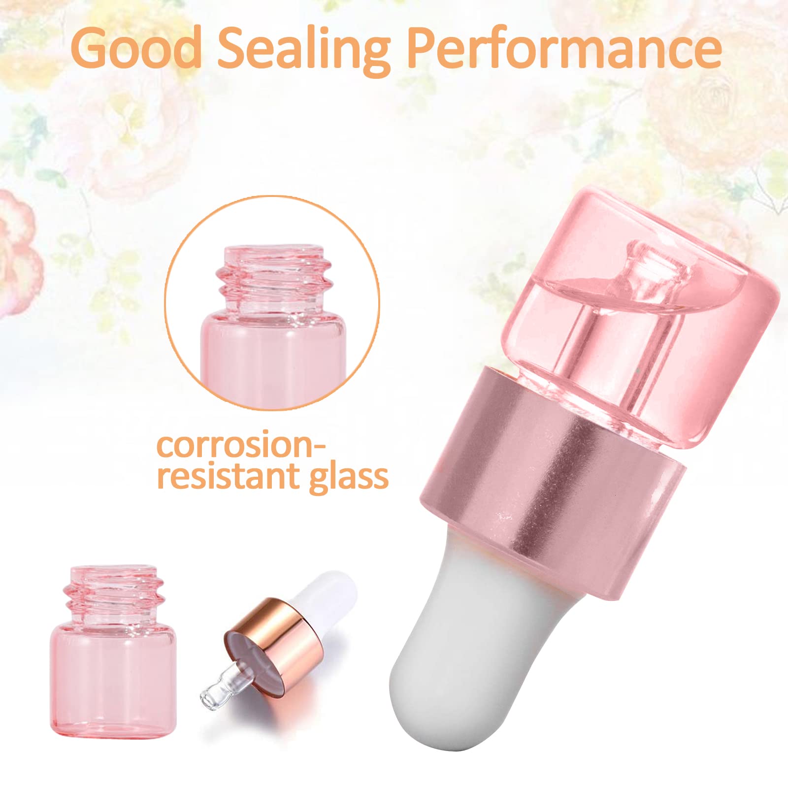 Alledomain botellas vacías mini con gotero pipetas de aleación de aluminio tapa muestras recargables para aceites