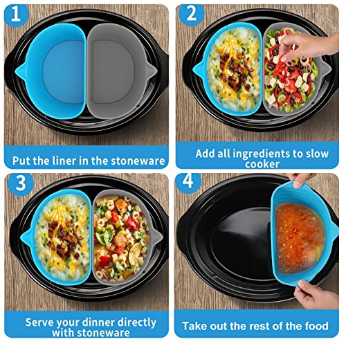 YOZUMD orros de fogão lento de 2 peças para panela elétrica de 6 litros, forro divisor de silicone r