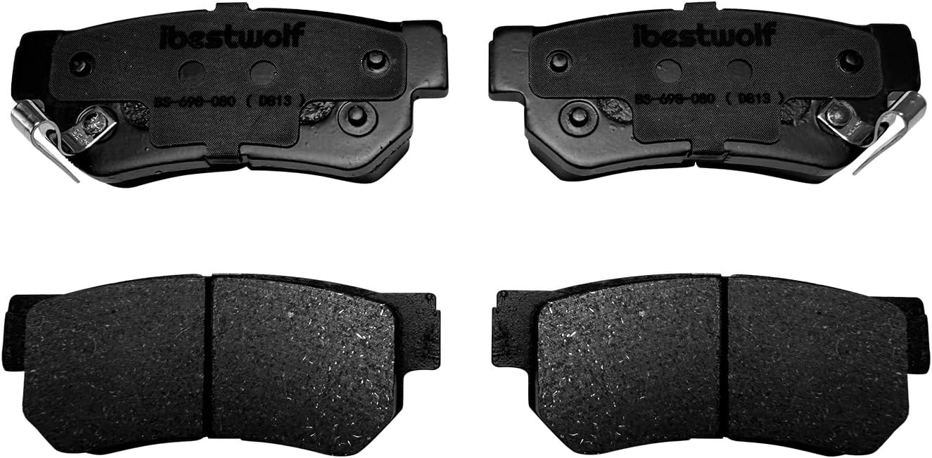 Front and Rear Ceramic Brake Pads for 2007-2010 Hyundai Elantra 2003-2008 Sonata 2005-2009 Tucson for 2003-2009 Kia Magentis 2003-2010 Optima 2005-2010 Sportage P-924 P-813