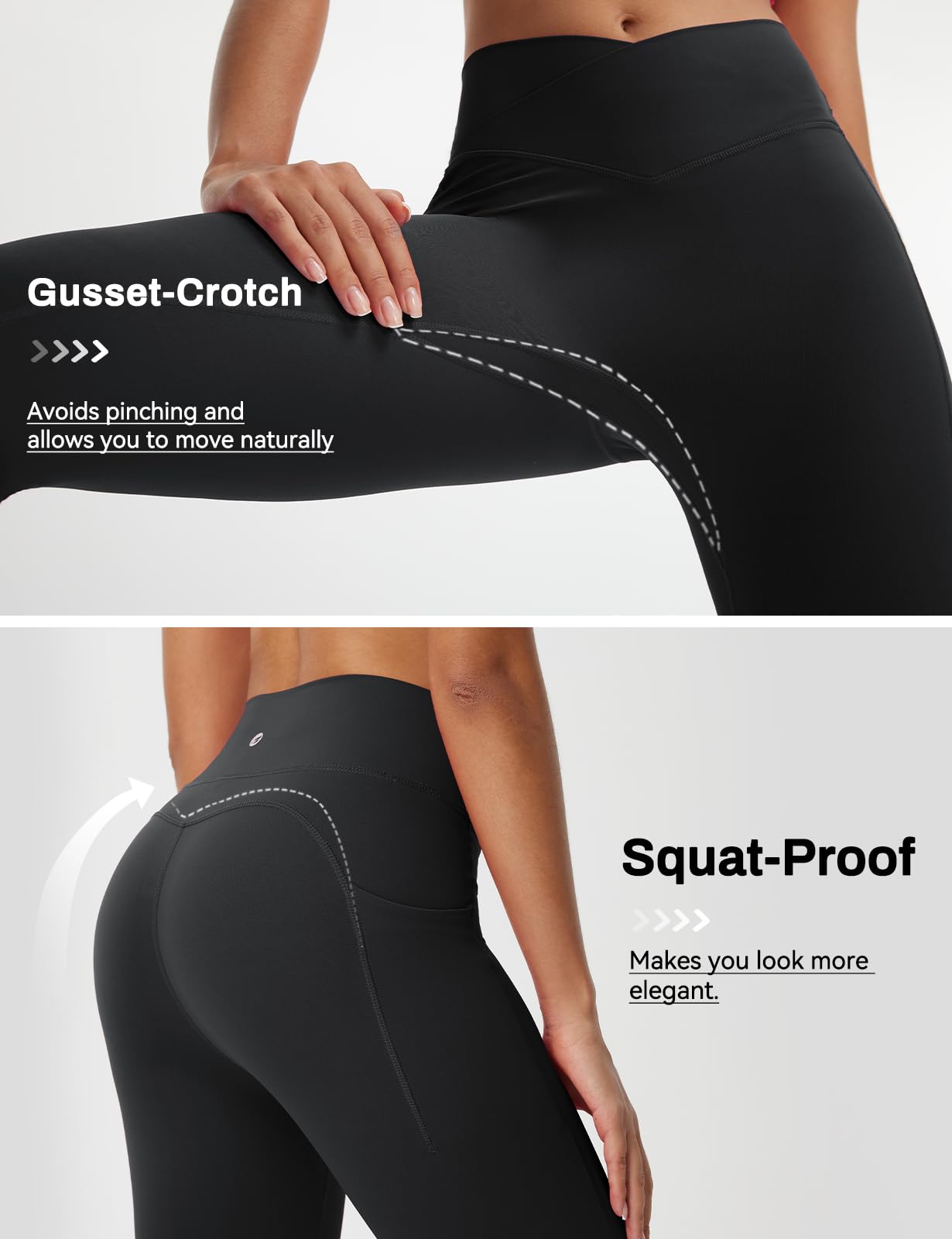 baleaf Damen Yoga Capri Leggings mit Taschen Sport Leggings High Waist Knielange Yogahose Kurze Radlerleggings Slim Fit Gym Casual Sommer