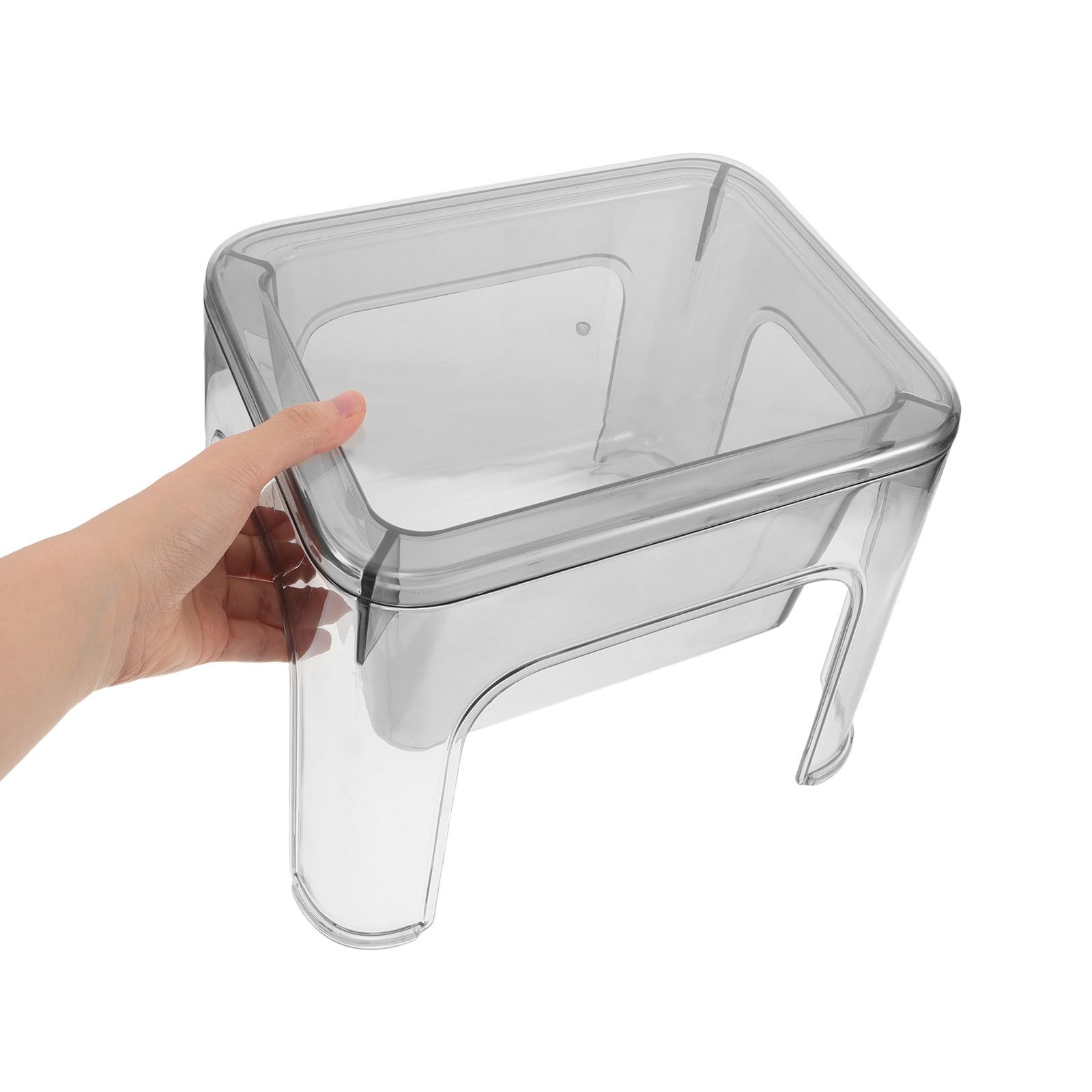 Taburete Infantil de Almacenamiento con Tapa, Gris, Diseño Práctico
