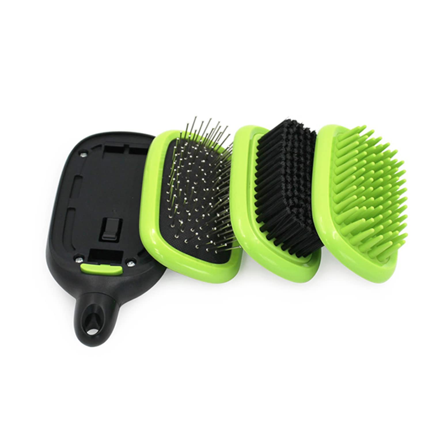 H&H Pets Kit de cepillo multifuncional desmontable para perros y gatos, cepillo de masaje de baño, cepillo de cerdas y cepillo de cerdas en un solo kit, juego de cepillos para perros, cepillo para el