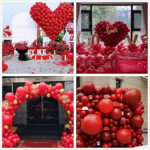 Image of 412pcs Red Balloons 18 12 10 5 Inch Red Balloon Garland Arch Kit Different Sizes Matte Latex Balloons for Baby Shower Birthday Wedding Party Decorations