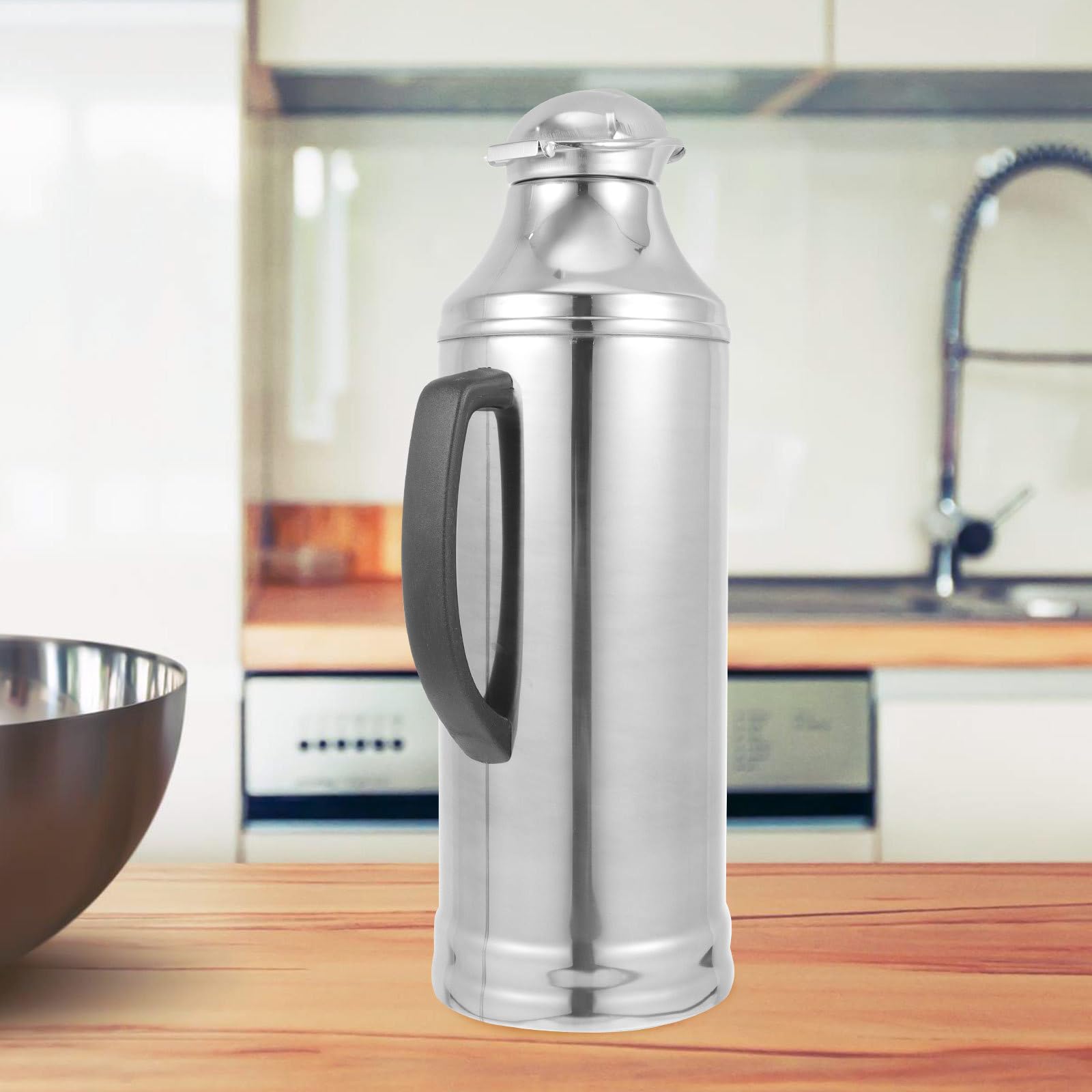 Borraccia Termica in Acciaio Inox con Interno in Vetro, Grande Capacità, Isolamento Termico Affidabile e Salubre per Uso Domestico e Ufficio