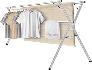 Sponsored Ad - Sillars Clothes Drying Rack, 79 inches Laundry Drying Rack Clothing Foldable & Collapsible Stainless Steel ...