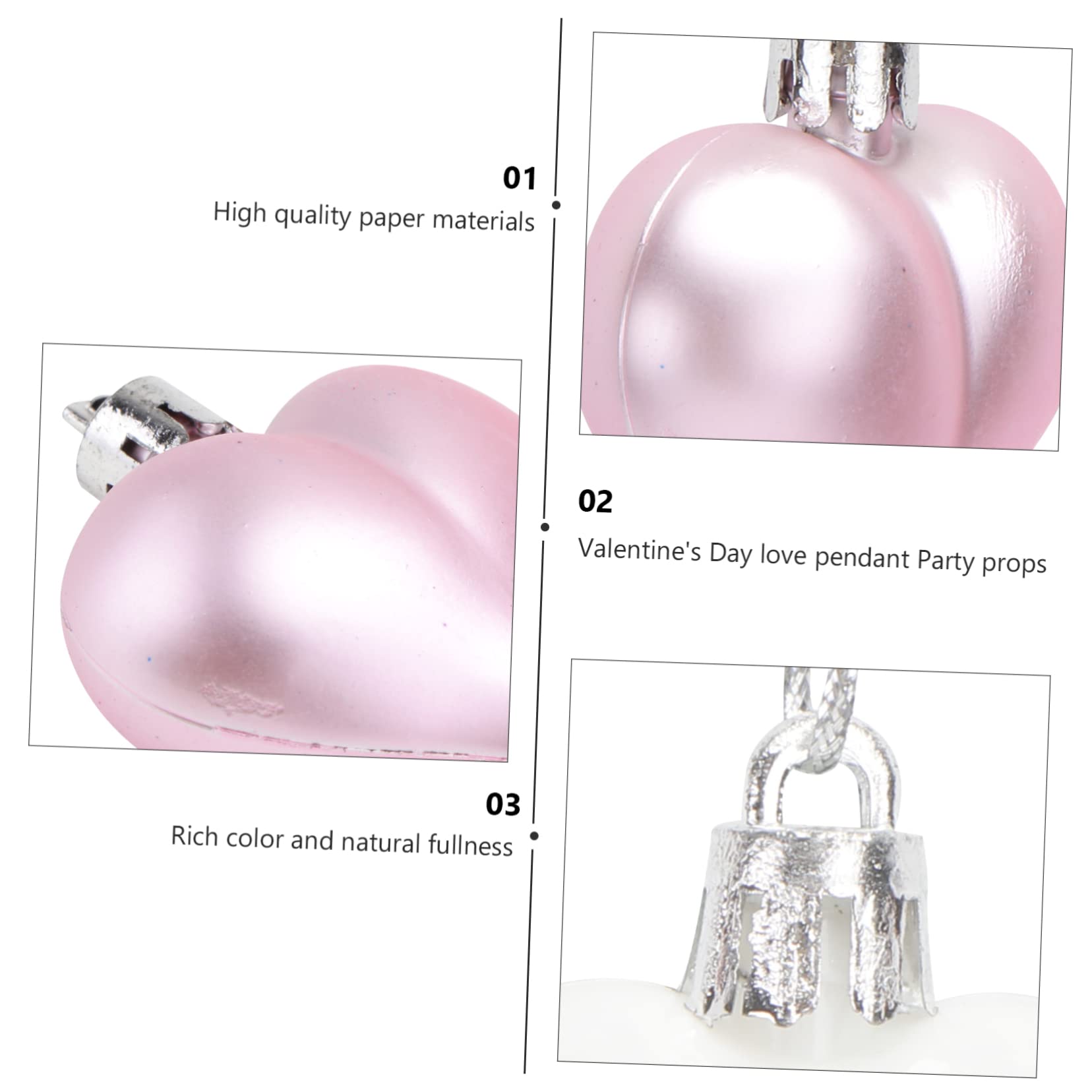 ULTECHNOVO 3 Set Ciondolo A Forma Di Cuore Cartello Con Scritta Palline Appese A Forma Di Cuore Bomboniere Da Parete Gioielli Decorazioni Per San Fiocchi In Pizzo 24 pezzi * 3