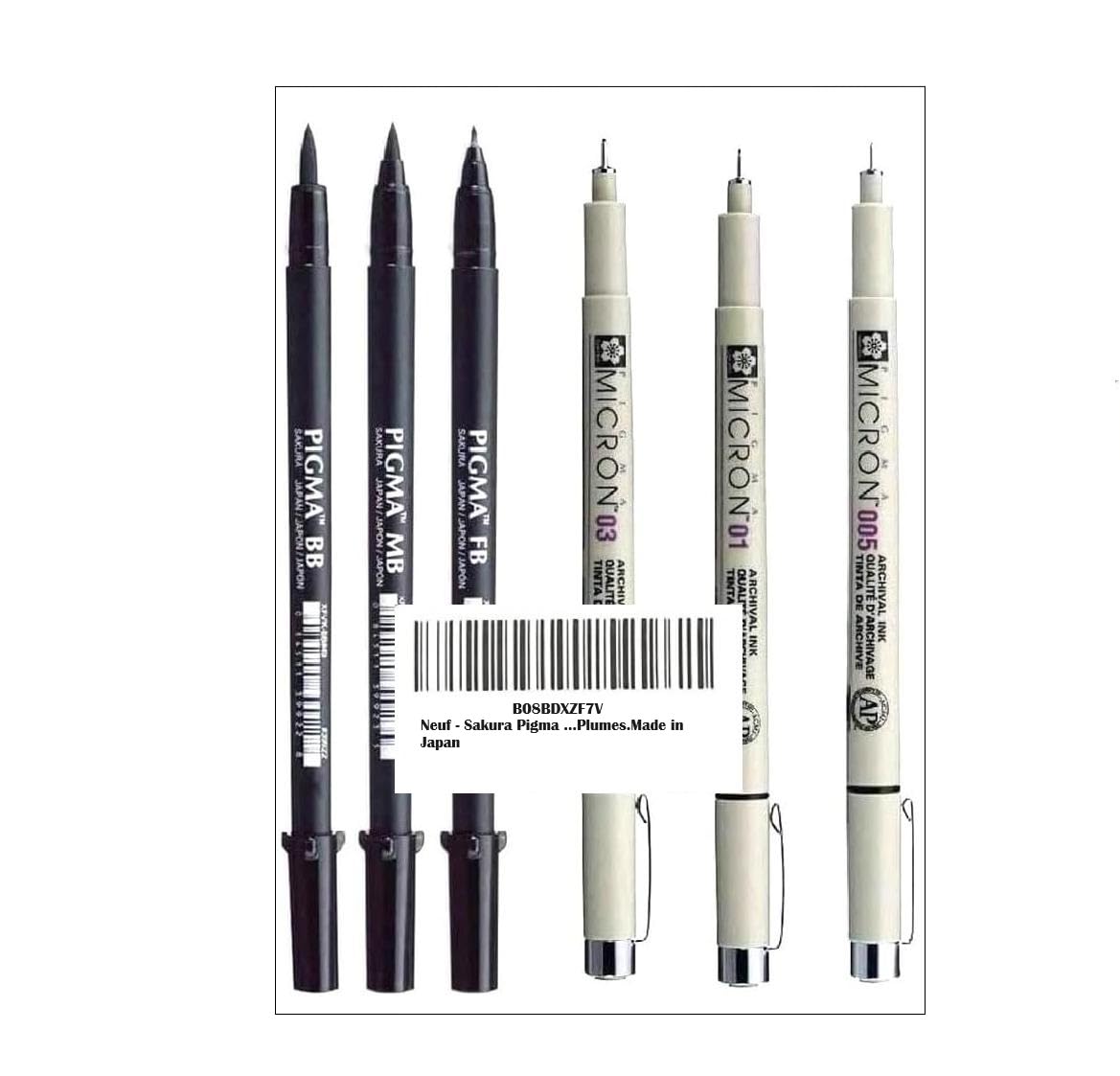 Papier Calque Dessin Stylos Sakura Pigma Micron 005 - Lot De 4 Couleurs - Parfait Pour Dessin Et Aquarelle Feutre Pigma Micron