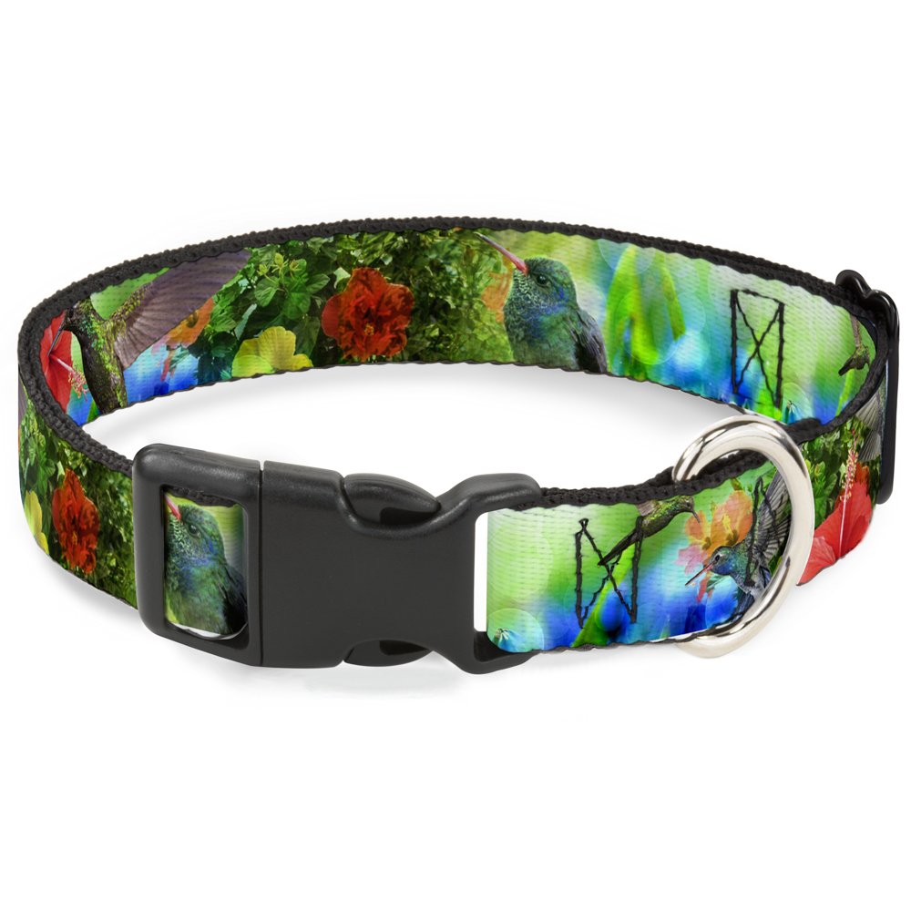 Collier clip plastique colibri jardin aux finitions soignées et motif vibrant 3.8 cm