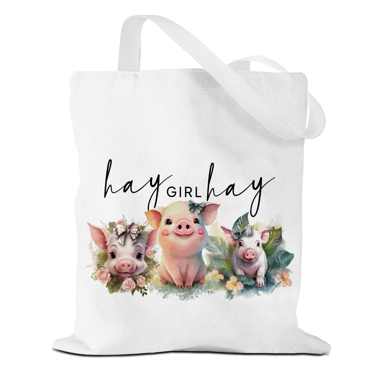 VICBOU Cute Horse Pig Fox Zebra Monkey Capybara Rat Canvas Tote Bag Reusable Grocery Bags for Birthday Christmas