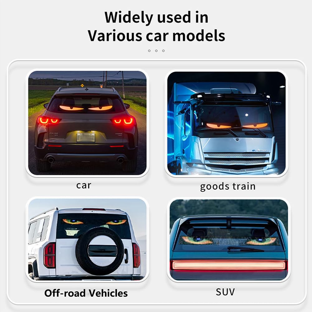Lightride Devil Eyes, Animated Eyes for Car Windshield Light, Programmable Flexible Dynamic LED Display Soft Screen with App Control and Remote Controller for Cars Trucks (1Pc-23.6 * 4.73 in)