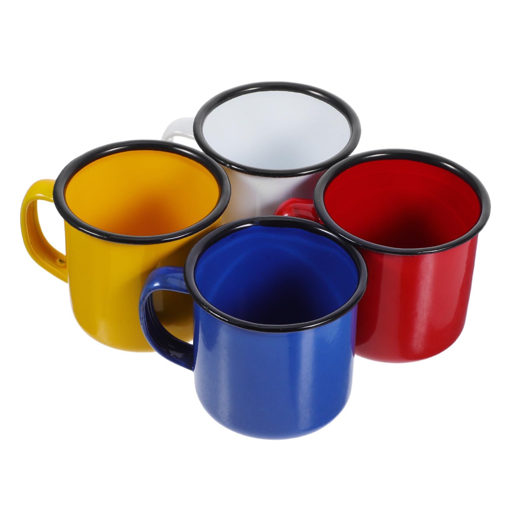 DOITOOL Emaille Kaffeebecher 4 Stück, Campingbecher aus Emaille