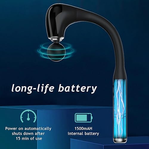 Miniatura 5 de Pistola de masaje, masaje muscular de espalda, pistola de masaje de tejido profundo, masajeador de cuello curvado de mano con 4 cabezales de