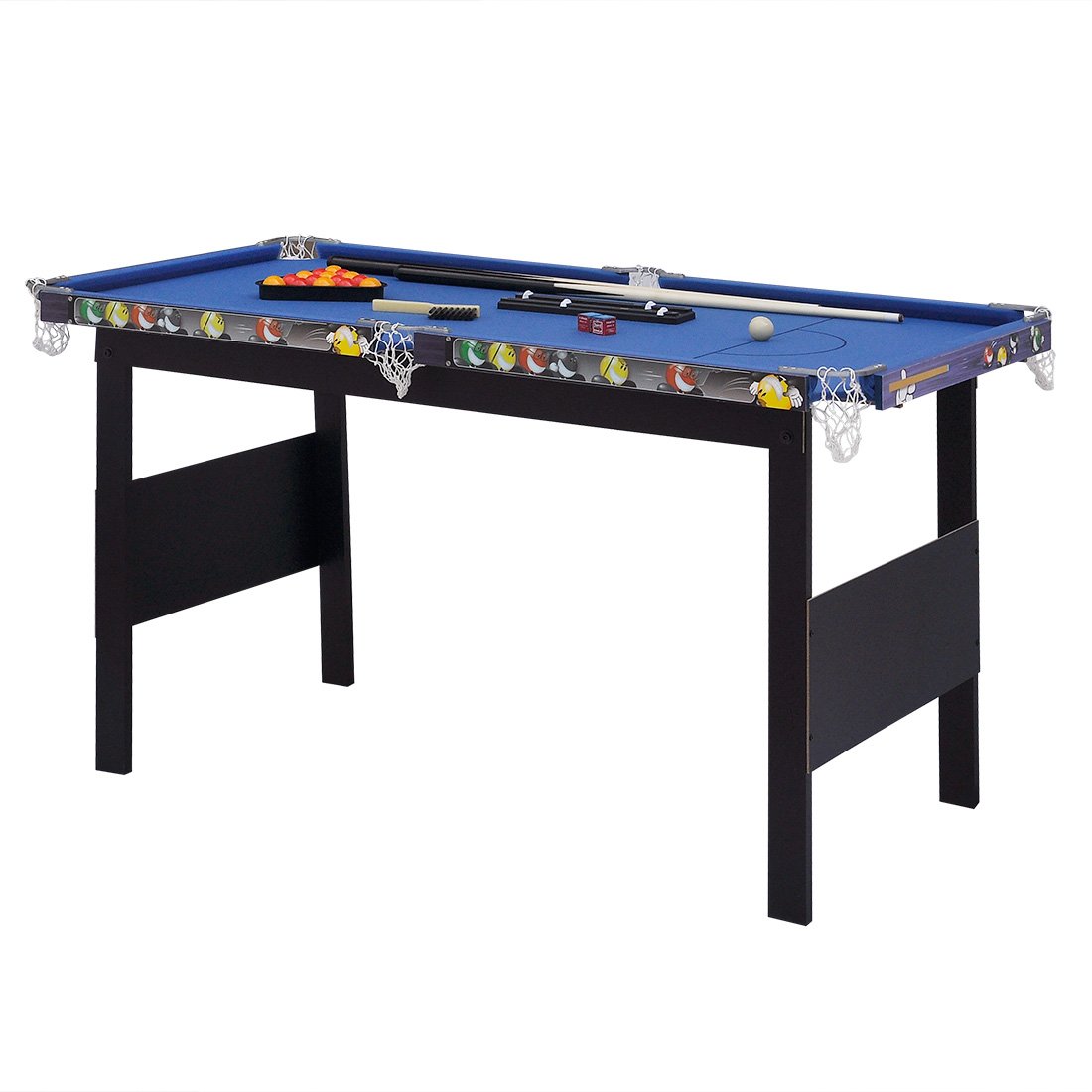 HLC 4FT Blue Billiards Snooker Pool Game Table Pool Table with Balls And Other Accessories