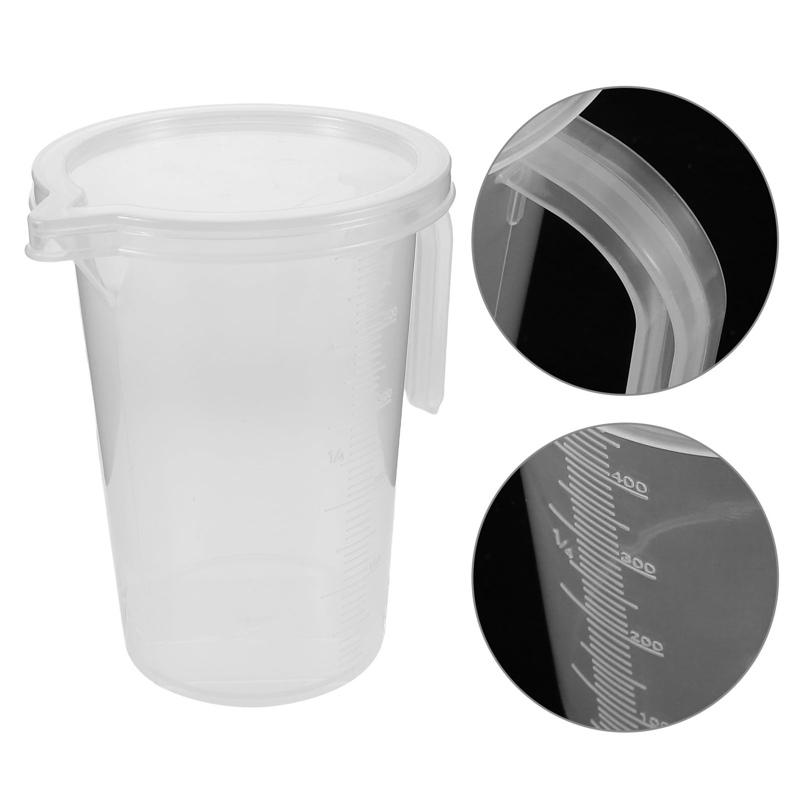 Veemoon Set 6 Misurini per Liquidi in Plastica con Manico e Coperchio Brocche Graduate da 500 Ml per Cucina e Cottura Misurini Graduati con Beccuccio Ergonomico per Uso Domestico e
