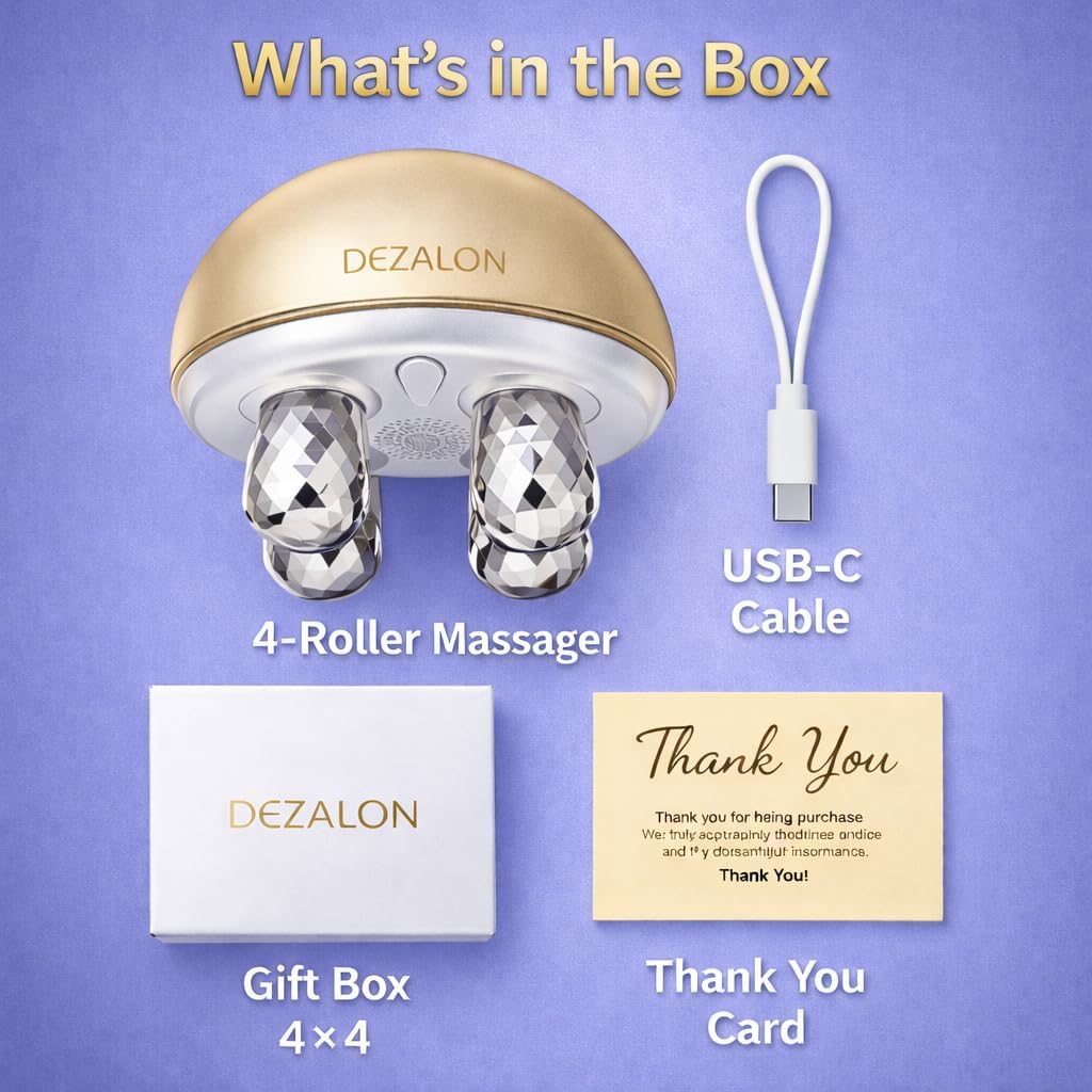 Microcurrent Facial Device, Face Massager Tool, Eye and Neck Massager, Face Roller, Beauty Tools for Relaxing Facial Massage and Skin Care Routine, Gold Color - Image 8