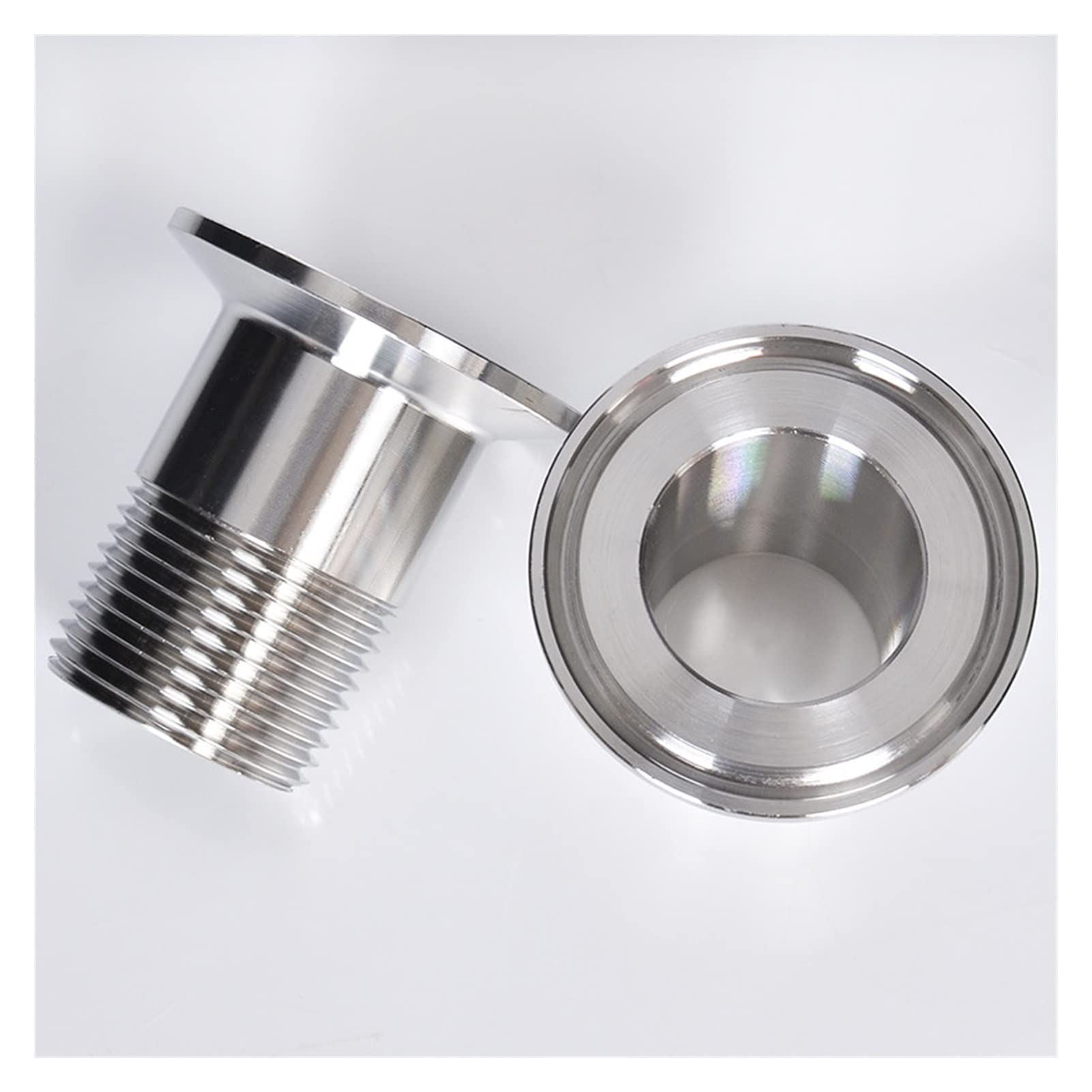 Adattatore Tri-Clamp 1.5" (38mm) – OD50.5 DN25 Con Filettatura Esterna, In Acciaio Inox, Altezza 48mm, Con Dado E Guarnizione In Silicone