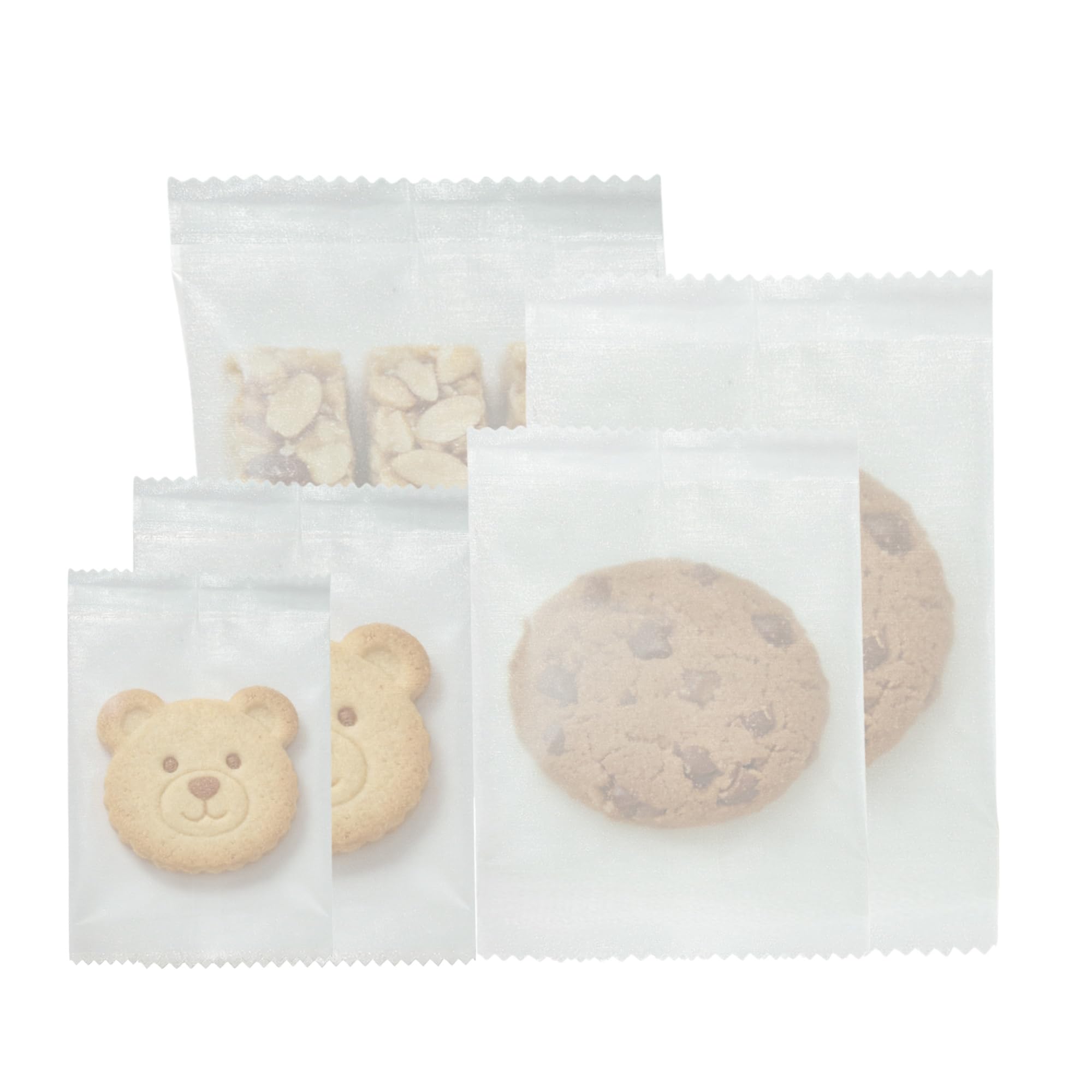 Lot de 100 sacs à biscuits individuels en cellophane transparent mat pour caramels, chocolats, desserts, collations, cadeaux de fête (5,5 x 8,5 cm)