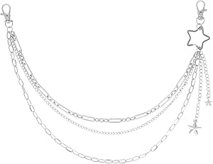 Milakoo Punk Broek Ketting Jeans Link Hip Hop Gothic Chain Riem Multi Layer Ketting Broek Portemonnee Ketting voor Mannen Vrouwen, A1, Eén maat