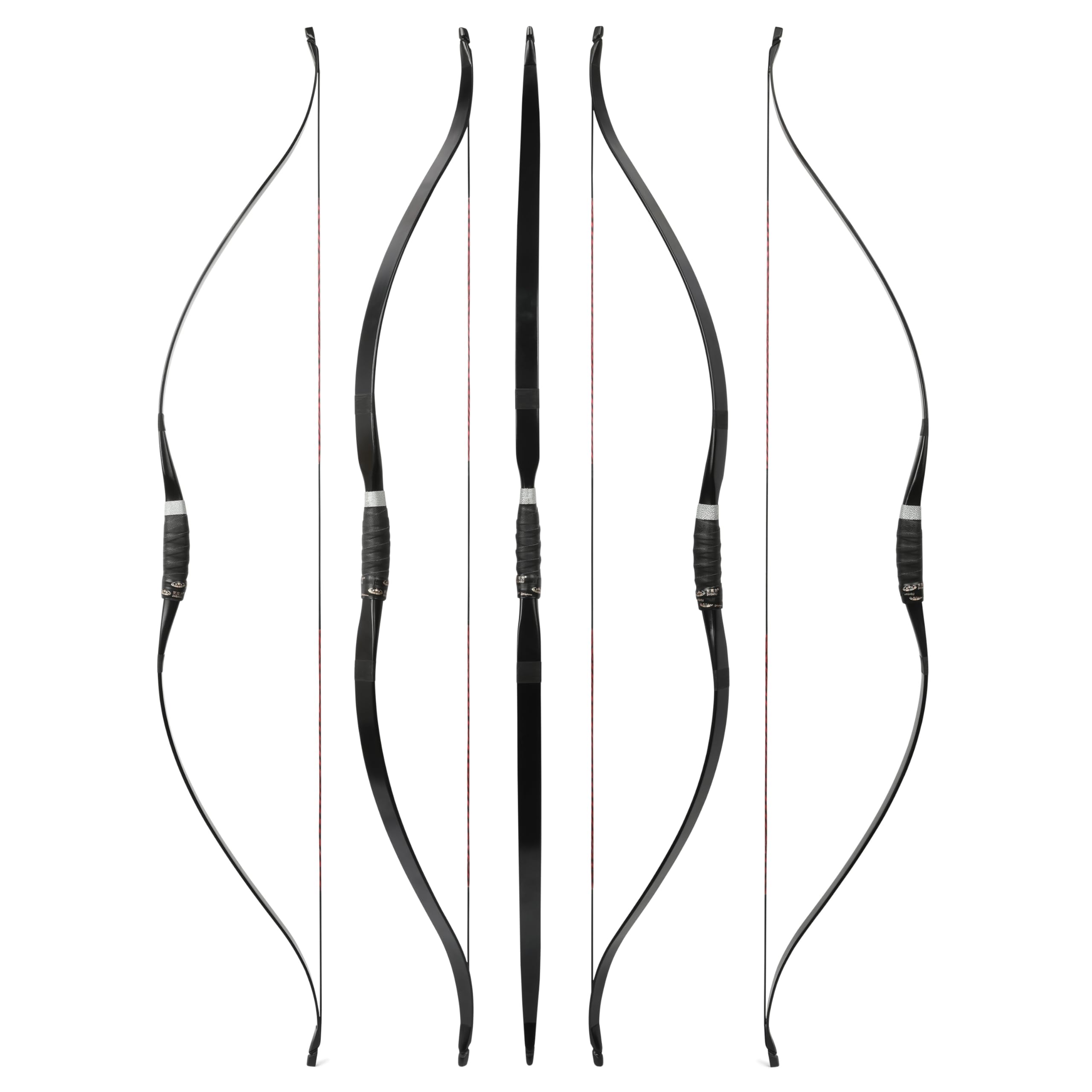 30-50lb Archerie Arc recurve Longbow 51" Arc Traditionnel Arc de Chasse Set d'arc et de flèches RH/LH pour Le tir en extérieur (Arc, 30 lbs)