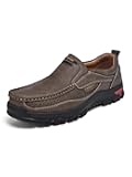 Men's Casual Leather Loafers Slip-On Moccasins Comfort Non-Slip Walking Shoes Breathable Soft Sole Office Driving Shoes
