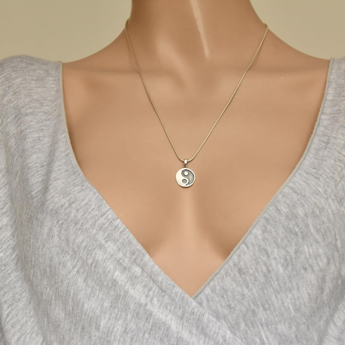Yin Yan Symbol Anhänger Sterling Silber 925 Yoga Spirituelle Schmuck SALE !