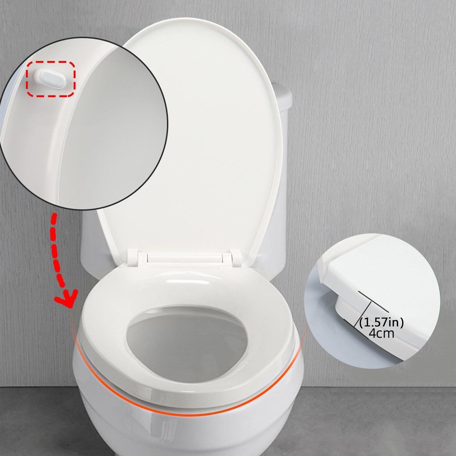Tapa de Inodoro con Cierre Lento, Tapa WC, PP Grueso, Tapadera WC, Asiento Inodoro(Beige)