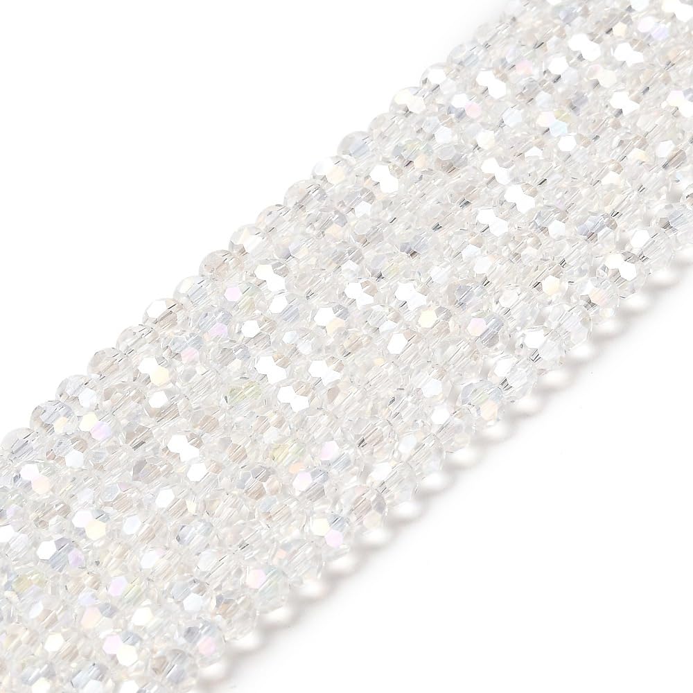 25 Stück Böhmische Facettierte Glasperlen, Rund 8 Mm, Aquamarin AB – Für Schmuck & Basteln