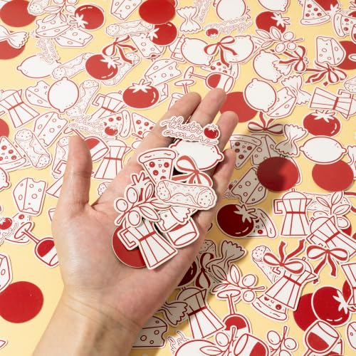 Image of BeYumi That's Amore Table Confetti - 300Pcs Italian Themed Food Party Decor | That's Amore Party Decoration Italian Bow Pasta Pizza Wine Decor Bridal Shower Engagement Wedding Anniversary Dinner Supplies