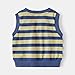 Rngeddg Baby Boys and Girls' Striped V Neck Sweater Vest Embroidered Badge School Style Casual Knitted Vests Toddlers (12 Months,Blue)