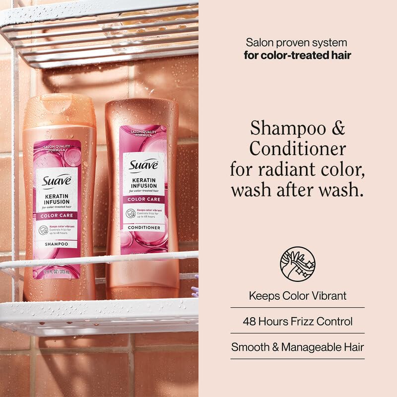 Suave Keratin Shampoo & Conditioner Set - Color Care