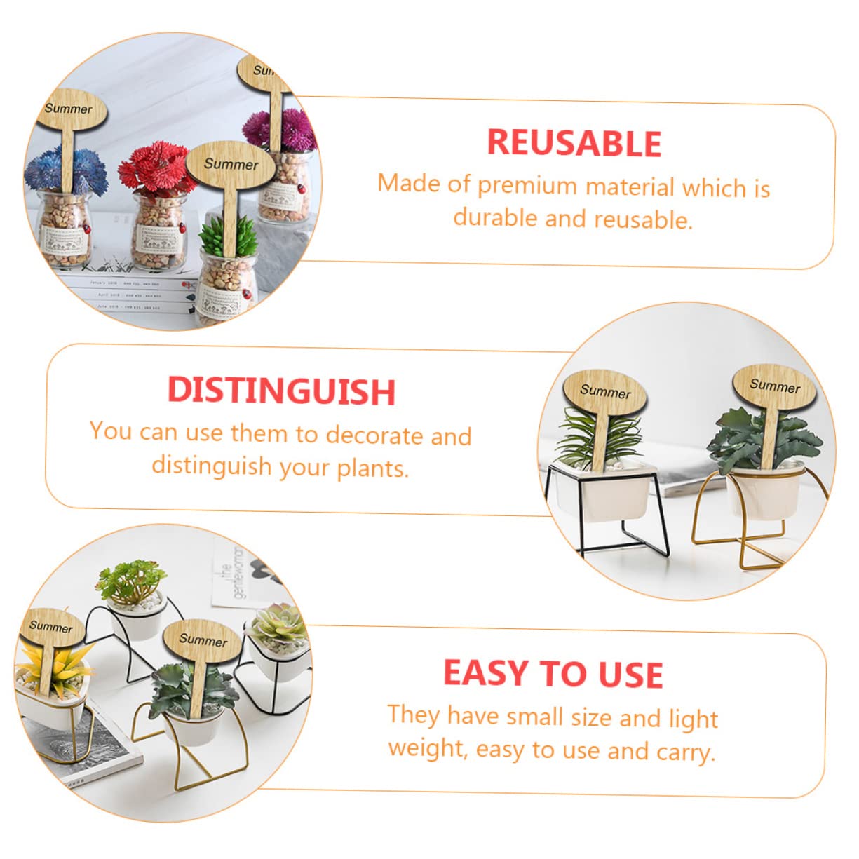 Abaodam 100pièces Étiquettes De Jardin Marqueurs De Plantes Pour Décoration De Jardin Et Projets Étiquettes Reutilisables Élégantes Pour Petits Pots