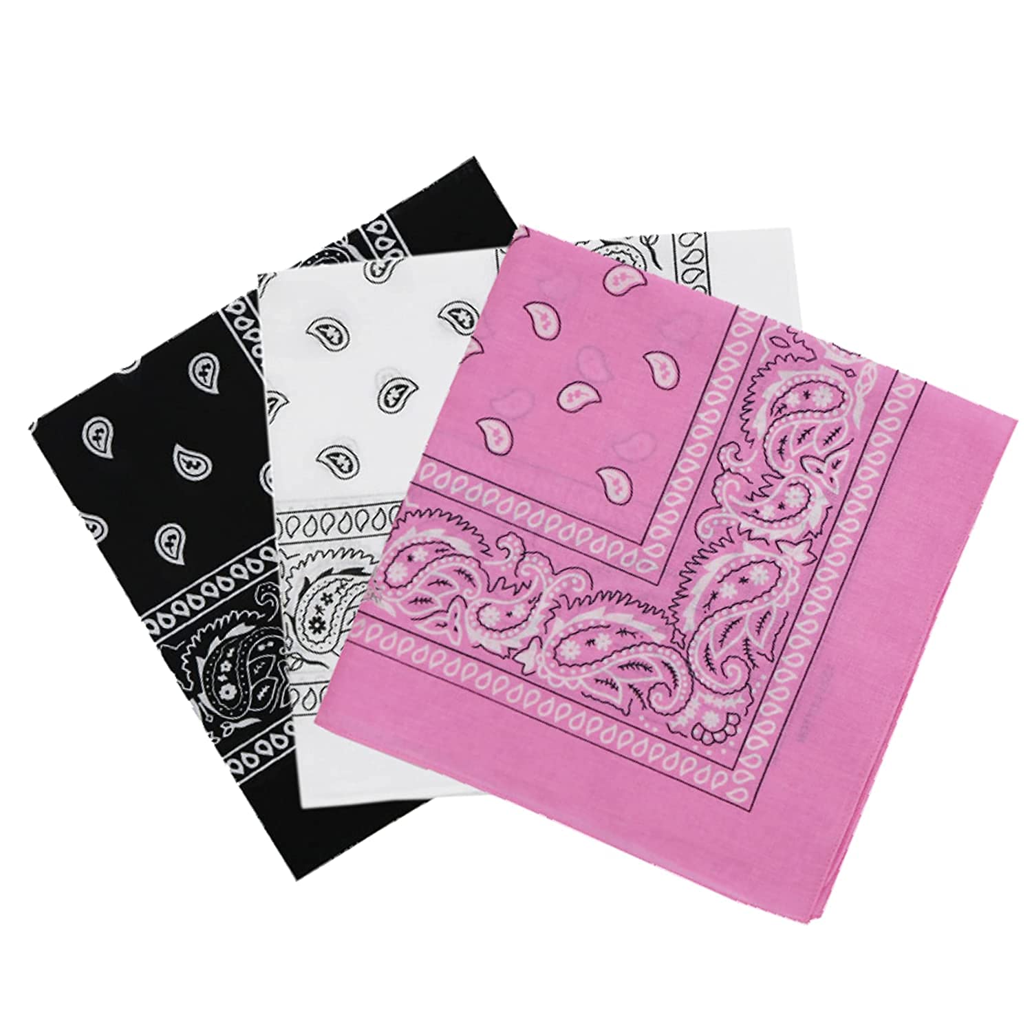 Unisex Cotton Paisley Cowboy Bandanas - Pack of 3-image-19