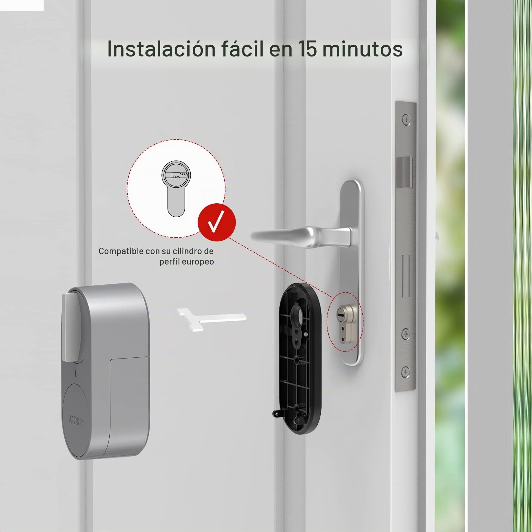 Lockin Cerradura Inteligente G30 con Teclado Pro, WiFi y Control de Aplicaciones, Bloqueo Automático, Compatible con Alexa y Google, Cerradura Electrónica de Entrada sin Llave