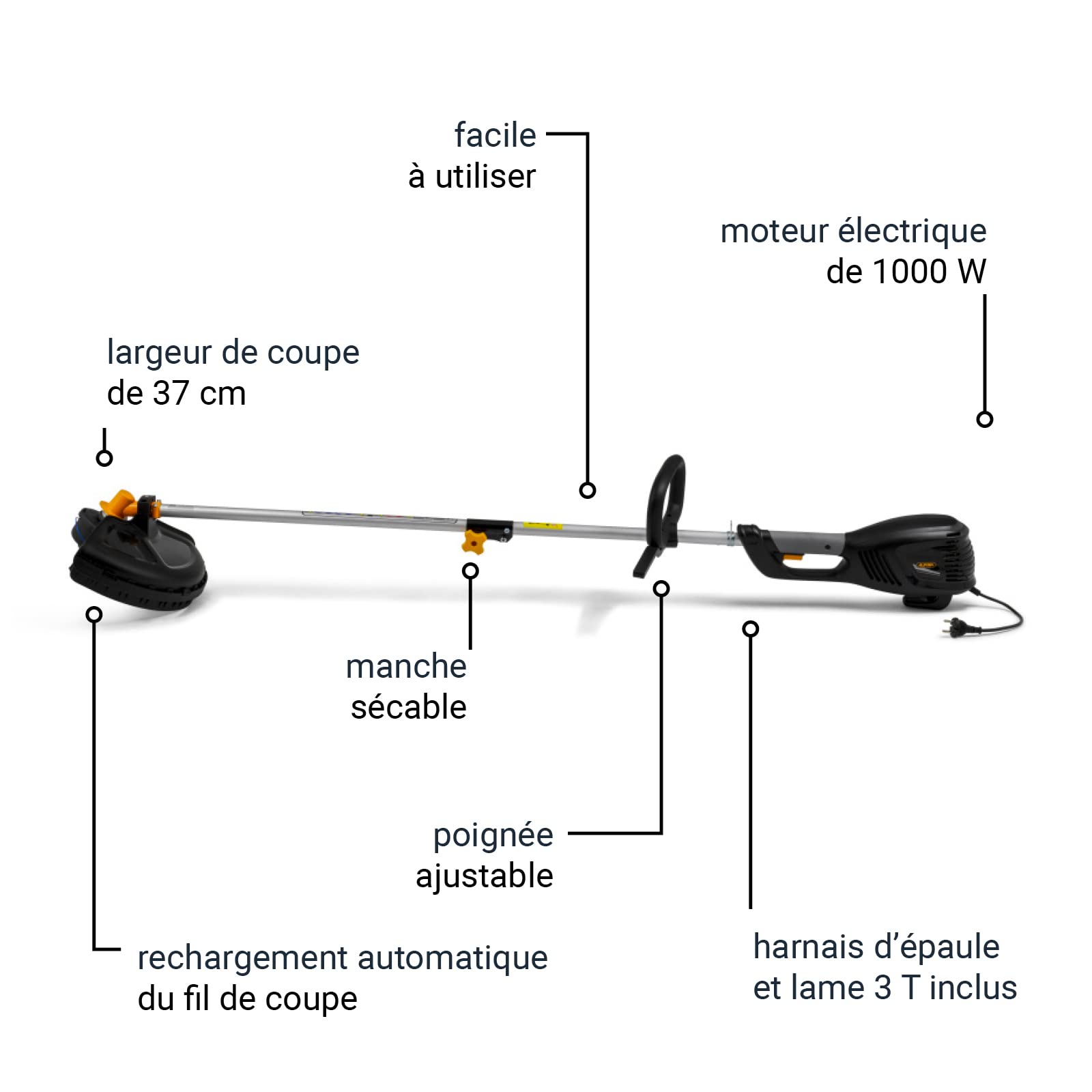 Débroussailleuse électrique Alpina ABR 1.0 EJ, 1000W, Largeur de Coupe 37cm