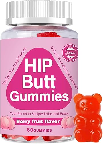 60 gomitas naturales para mejorar la cadera, ganador de peso o para mujer, trasero más grande rápido, mejorador de glúteos corporales, gomitas de