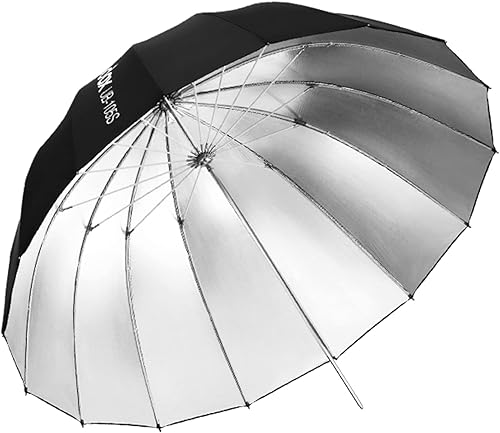 Miniatura 25 de Godox UB-105W - Paraguas parabólico profundo reflectante de 41.3 pulgadas (41.3 in), color blanco, para estudio, luz suave, con cubierta difusora