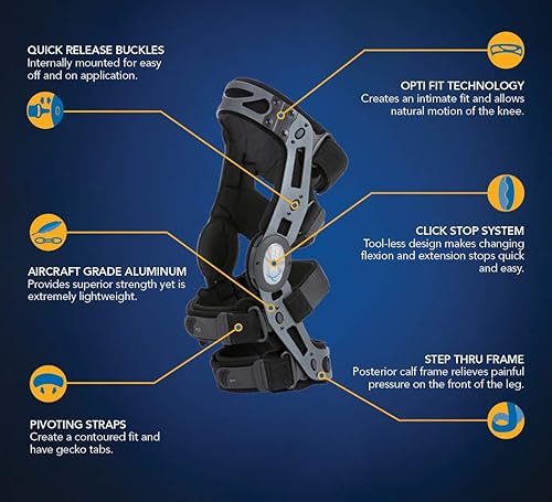 Miniatura 3 de United Ortho 300741-07 Step-Thru ACL - Rodillera de soporte para pierna, tamaño grande, S