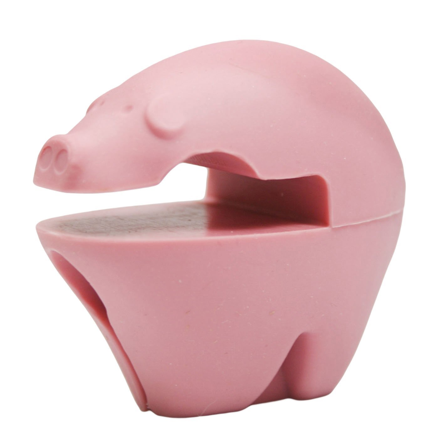 Fox Run Pink Pig Silicone Pot Clip Spoon Rest, 2.25-Inches, Cooking Utensil Holder,6480