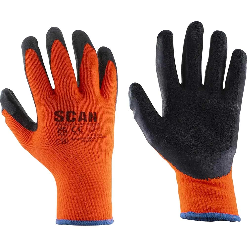 Scan Thermal Latex Coated Gloves-Size 8