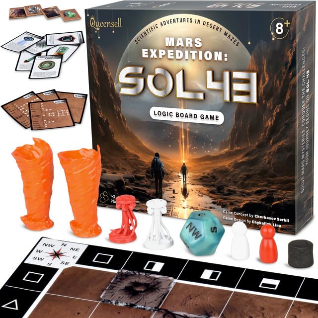 Mars Expedition: SOL43 Family Board Game for Kids 8-12 and Adults | Strategy Board Games with Solo Mode | Space Adventure Board Game for Family Game Night | 1-2 Players | Ages 8 and up