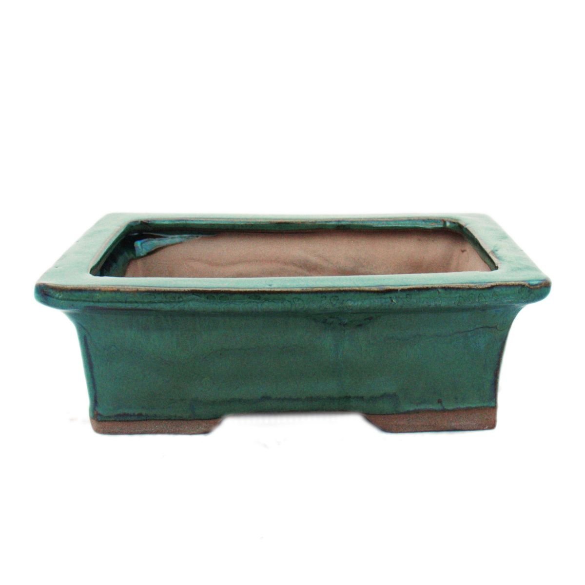 exotenherz - Bol à bonsaï avec soucoupe taille 3 - Vert - carré - Modèle G29 - L 18 cm - l 13 cm - H 6 cm