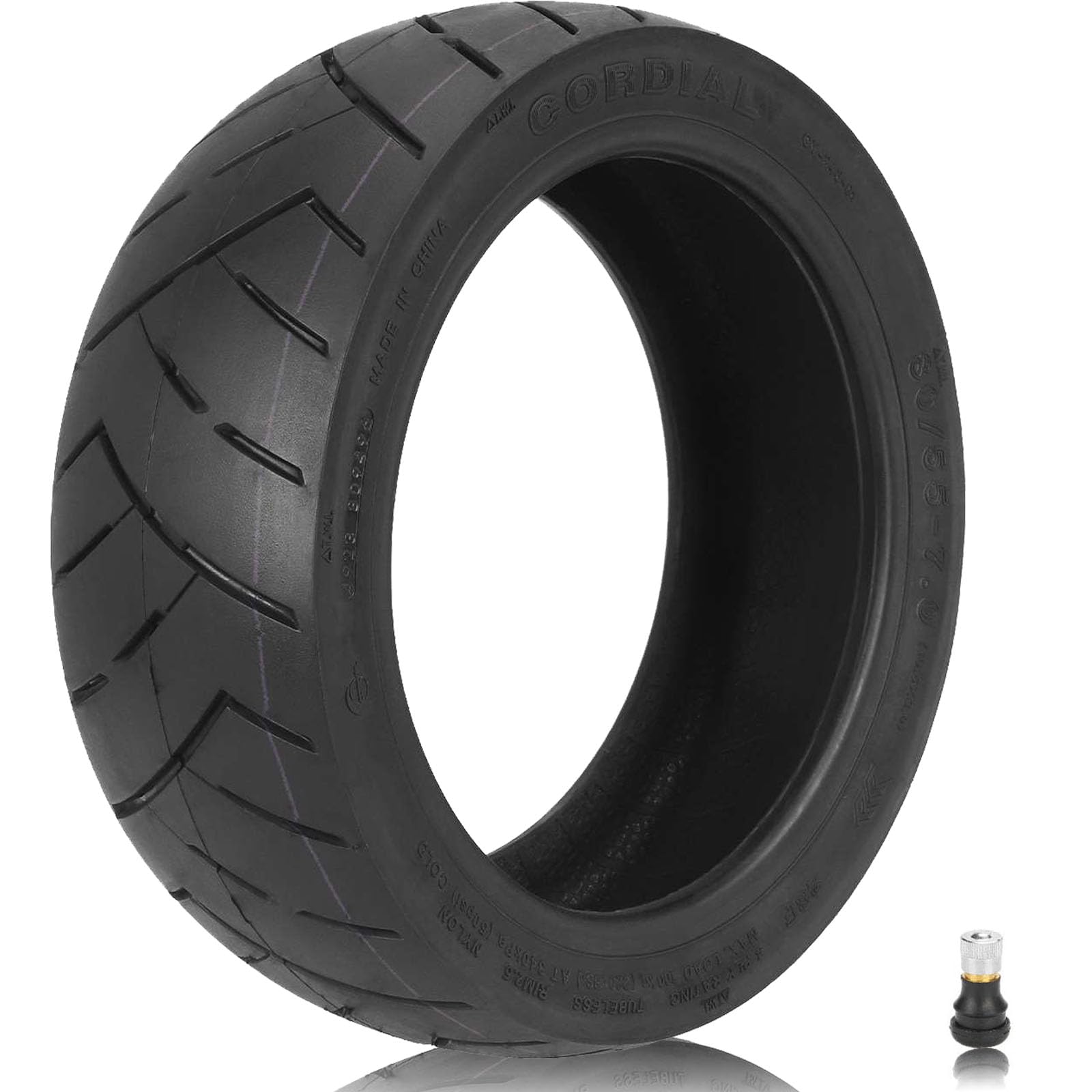 Lot de 1 pneumatico Tubeless 80/55-7,0 (10,5 x 3,0) per scooter elettrico Segway Ninebot P65D, 10,5", pneumatico di ricambio, pneumatico senza camera d'aria, resistente, antiscivolo, in gomma per