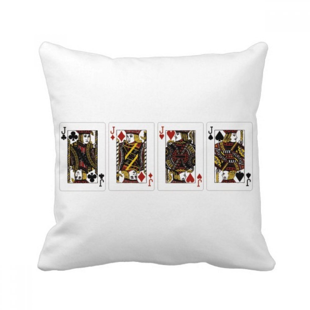 Coussin de canapé carré motif poker 40x40 cm multicolore pour décoration salon