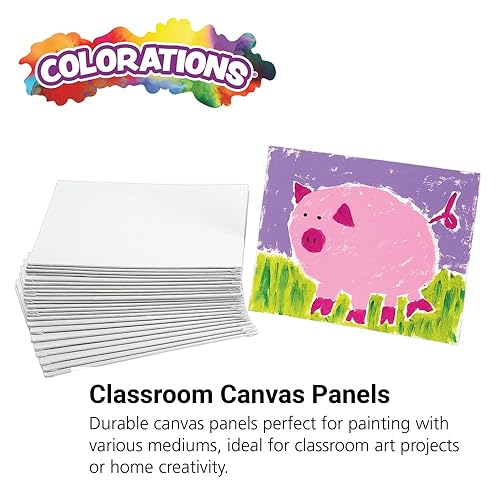 Miniatura 2 de Colorations® Paquete de paneles de lienzo, ideal para pintar una obra maestra, ideal para artistas y estudiantes, juego de 30, lienzo para niños, 8