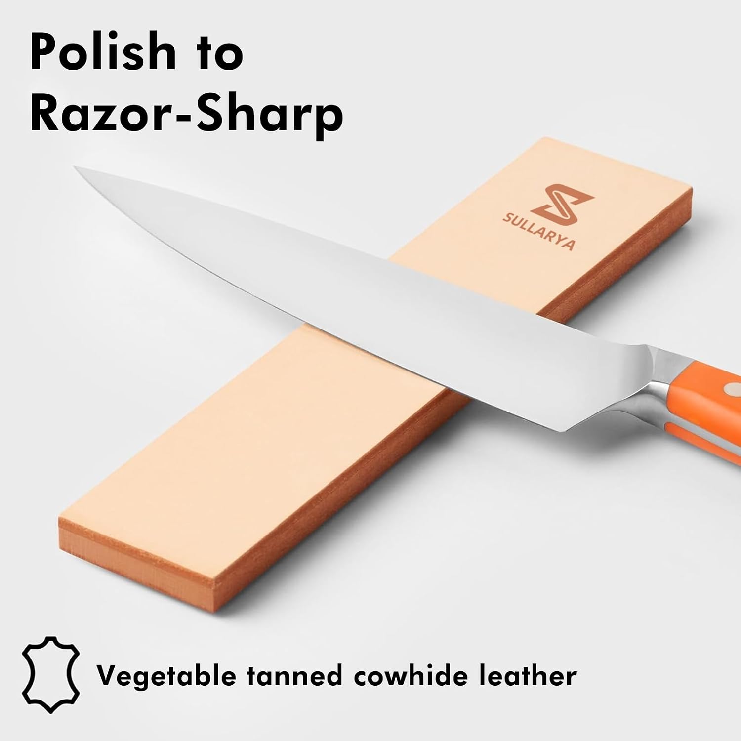 Knife Sharpener, 5 Precision Adjust Kitchen Knife Sharpener with Leather Strop & 3-Stage System to Repair, Restore and Polish Blades