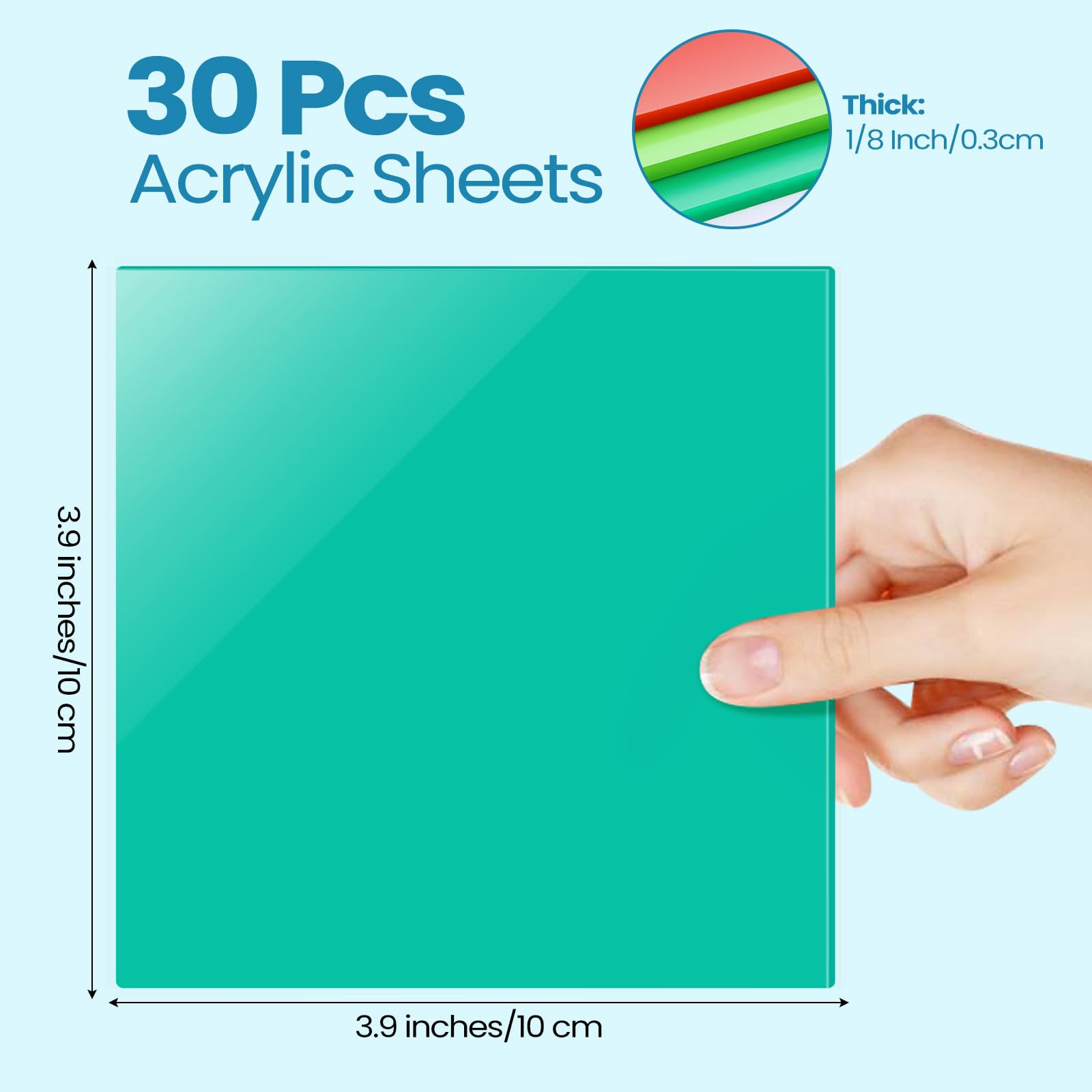 Colored Acrylic Sheets for Laser Cutting - 30 Pcs -2