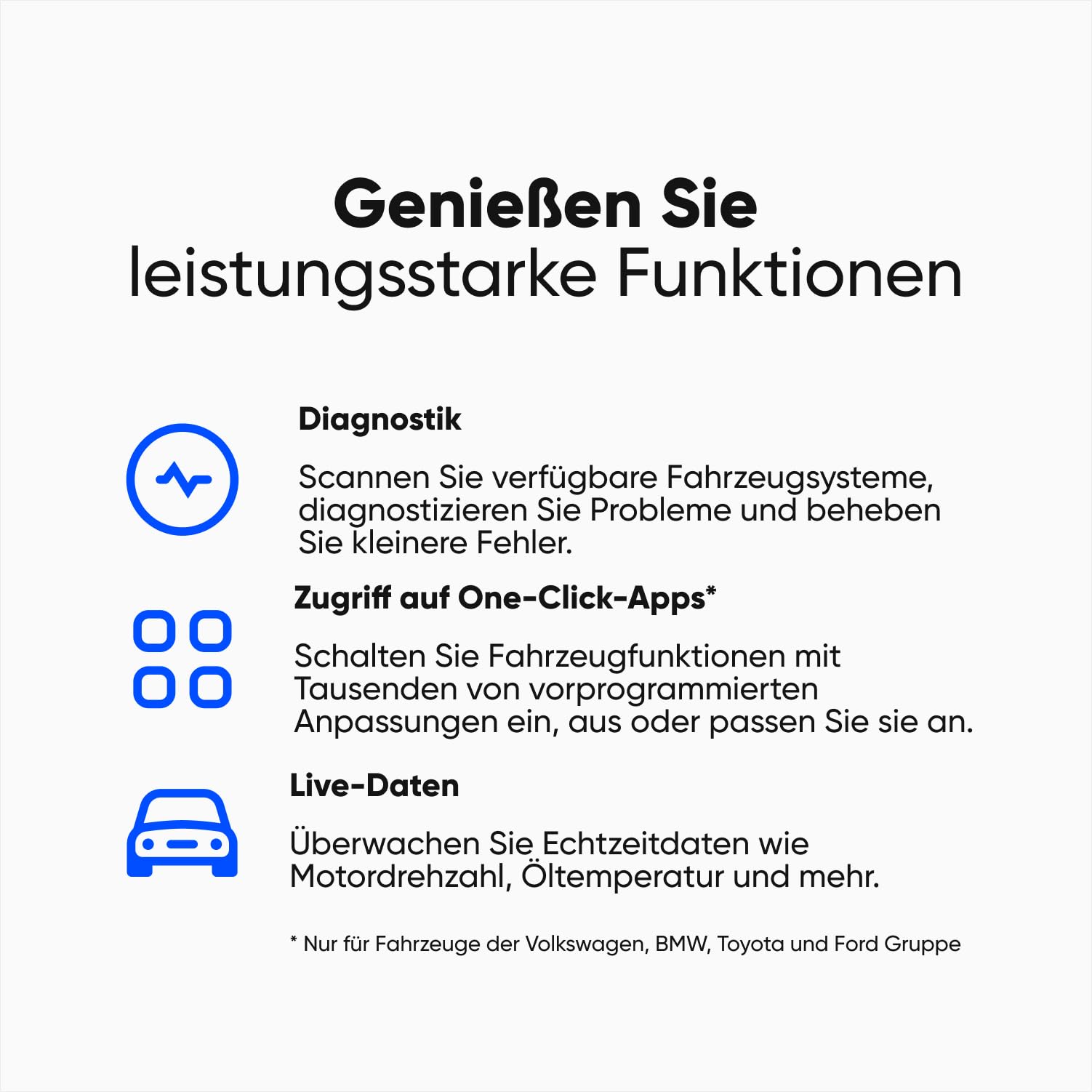 OBDeleven 3 OBD2-Diagnose-Scan-Werkzeug der nächsten Generation zum Fehlerauslesen mit Bluetooth. Für Android und iOS iPhone, Kabelgebunden (OBDeleven 3)