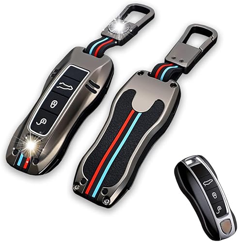 Funda protectora de aleación de zinc para llave de coche, compatible con Porsche Panamera Cayenne Macan 911 Taycan 918