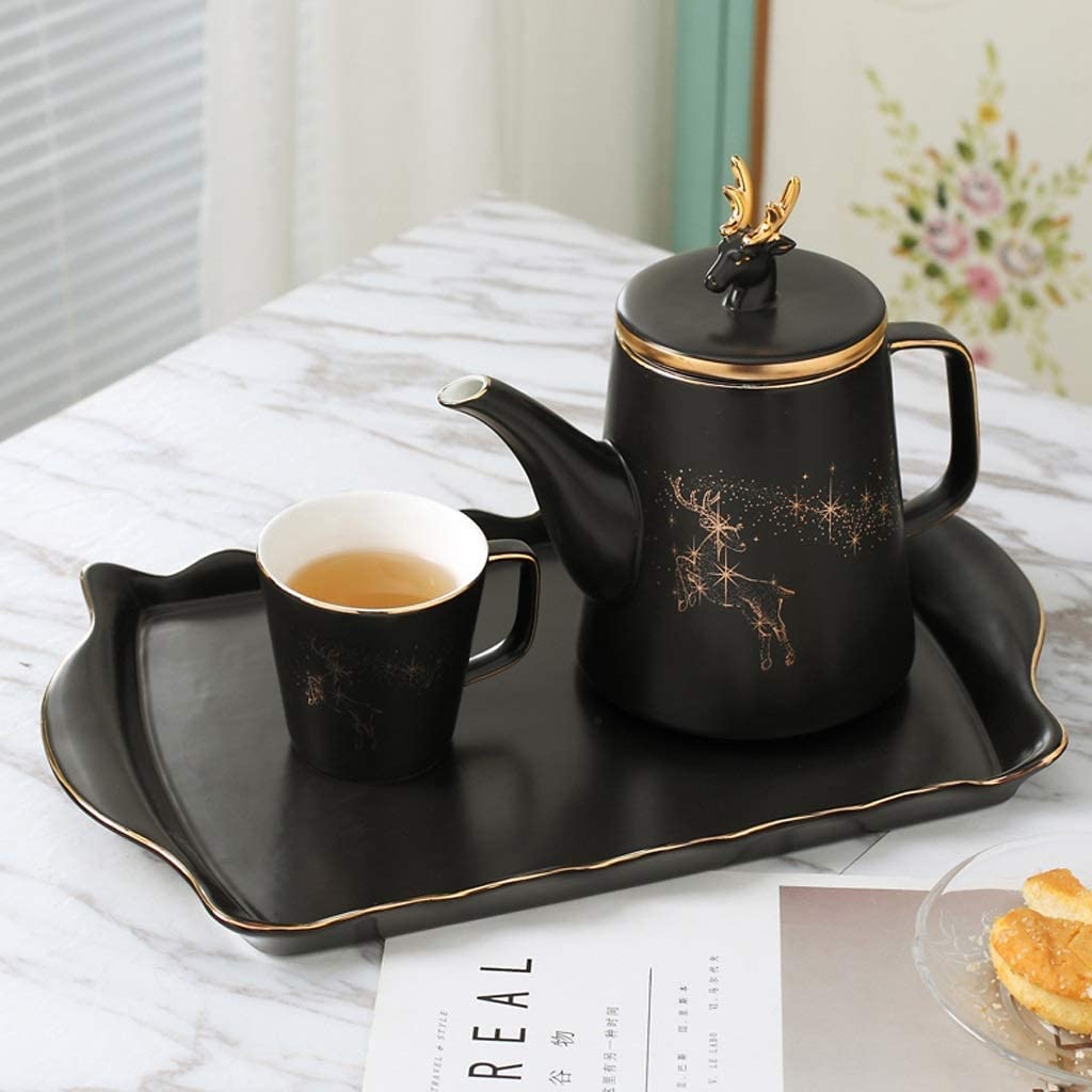 Servizio da tè Set da caffè Natalizio in Ceramica con Testa di Cervo tè in Stile Europeo Vassoio Teiera Pomeridiana Inglese E Tazze Articoli Casa